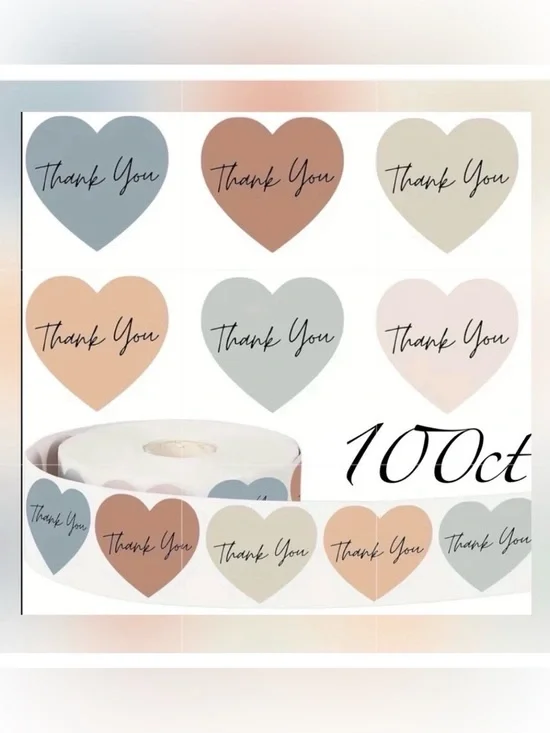 Thank You Design Stickers 100ct~ 1” (Boutique) ~NEW~ 2 For $12