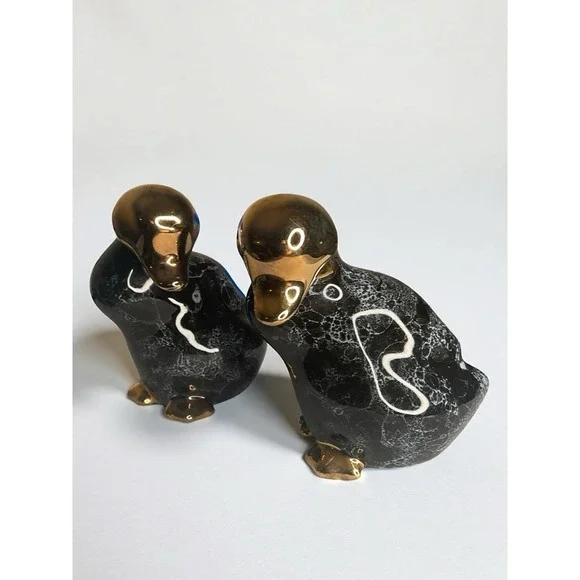 Vintage 1987 Enesco Pair Of‎ Ducks geese Ceramic Figurines Set Of 2 Minimalistic