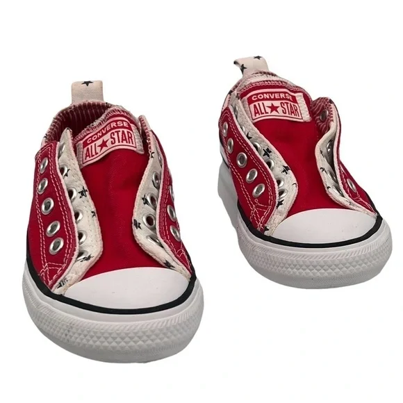 Converse All Star Double Layer Red White Blue Stars Sneakers Size 1 Kid's
