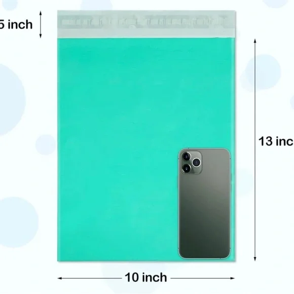 10 Pack Mailer Poly Bags Mailing Envelopes Teal Self Adhesive 10” by 13” NEW