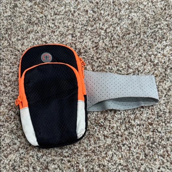 Black and Orange Arm Pouch for phone