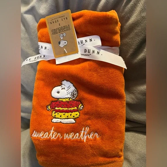 Rae Dunn Orange Peanuts Dog Sweater towels