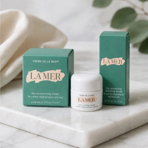 La Mer Mini Bundle Moisturizing Cream (x2)+ Revitalizing Serum Set NIB