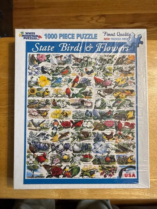 Brand New White Mountain “State Birds & Flowers” Puzzle sealed
