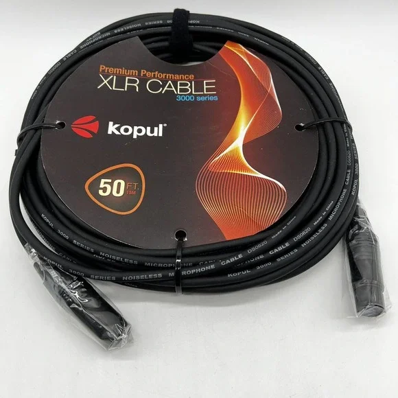 Premium Performance XLR Microphone‎ Cable 3 pin 50 ft. Black 3000 series