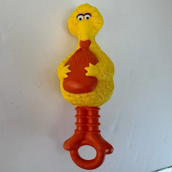 Vintage 1978 Big Bird Sesame Street Baby Rattle Toy - 9