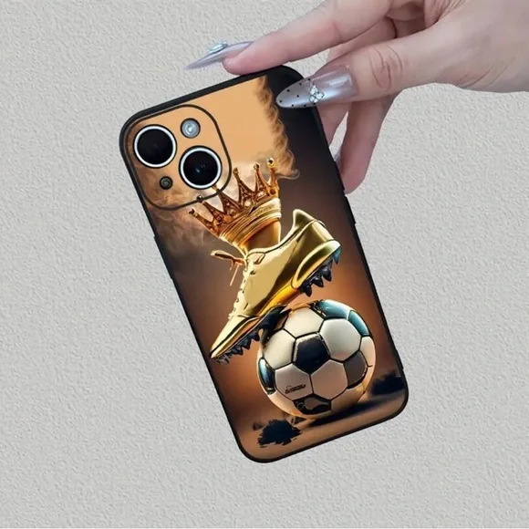 Apple iPhone Phone Case Soccer Ball Gold Cleat Shockproof Case Unisex