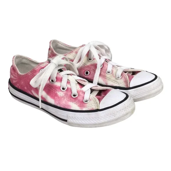 Converse All Star Barbie Pink Tie Dye Textile Ankle Lace Up Sneaker Junior 12