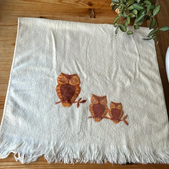 Vintage Velvet Owl Towel