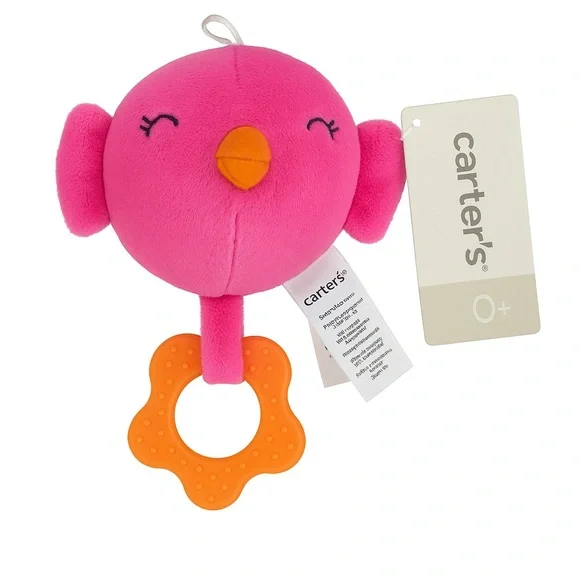 CARTER'S Pink and Orange Plush Bird Toy