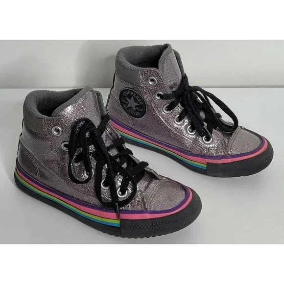 Converse Chuck Taylor All Star Iridescent Glitter Girl Sz 12 High Top Sneakers
