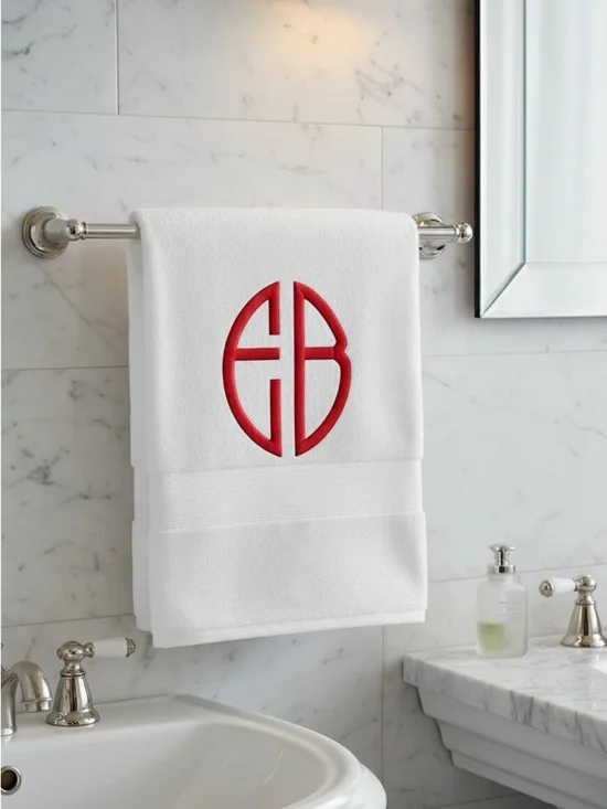 Personalized monogrammed Embroidered Towel your initials pick a design