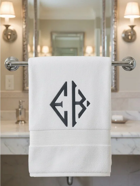 Personalized monogrammed Embroidered Towel your initials pick a design