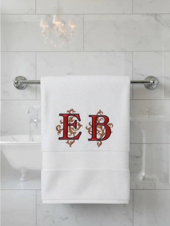 Personalized monogrammed Embroidered Towel your initials pick a design