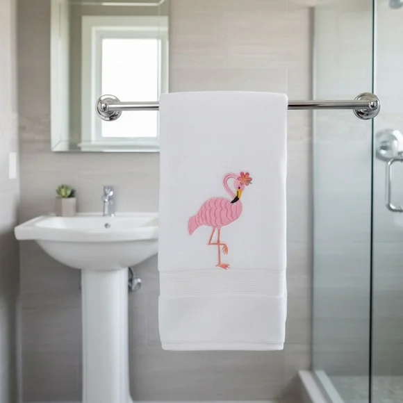 Flamingo Embroidered hand towel super cute new