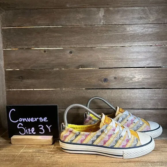 Big Kids Converse CTAS Shoreline Yellow Aztec Low Casual Sneakers Shoes Size 3 Y