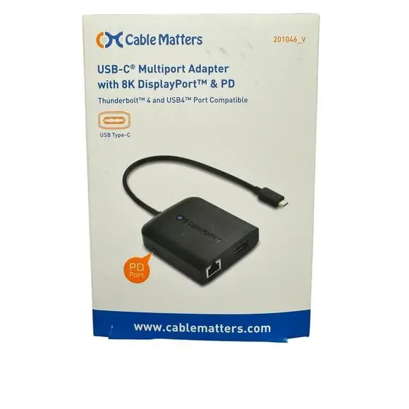 Cable Matters USB C Multiport Adapter USB C Hub w/DisplayPort 8K Model: 201046_V