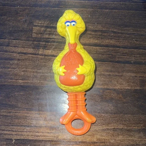 Big Bird Baby Rattle Vintage Sesame Street Toy 