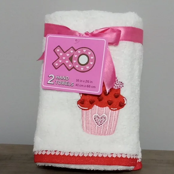Valentines Day Hand Towel Set New