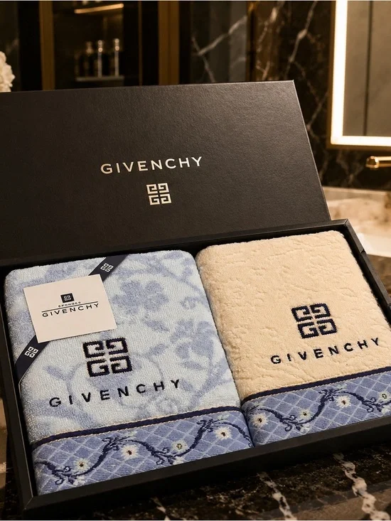 Givenchy Blue and Cream Luxury Hand Towels Set