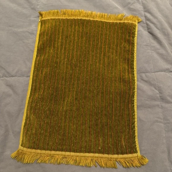Vtg Stevens Utica fingertip Hand Towel Retro 70s Gold Orange Collection MCM USA