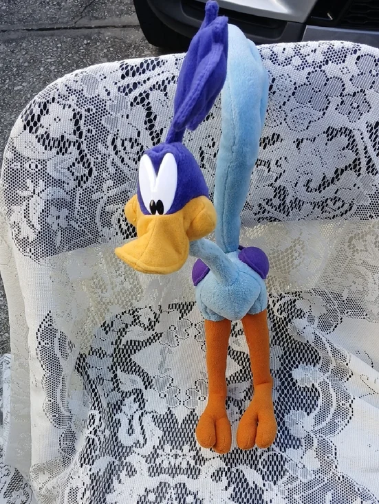 Plush Road Runner Bird Toy in Blue, Purple & Orange Play Plush