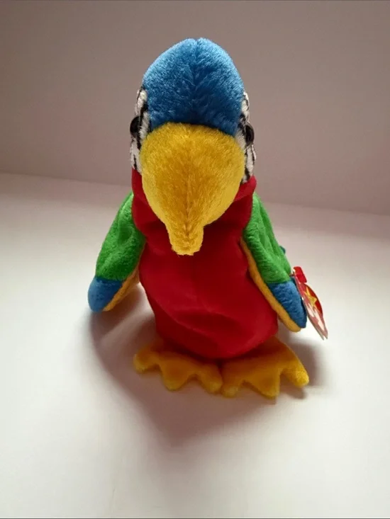 Ty Multicolor Plush Parrot Toy - Blue, Yellow, Red, Green