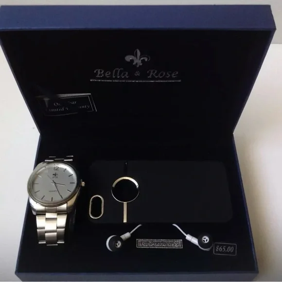 Bella & Rose Silver Watch and Accessory Set