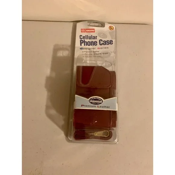 Vintage Sanyo Cellular Phone Case - Burgundy Leather - New Orig Package