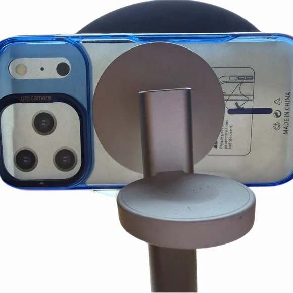 Blue and Silver Phone Case with Stand IPhone 17 Pro.