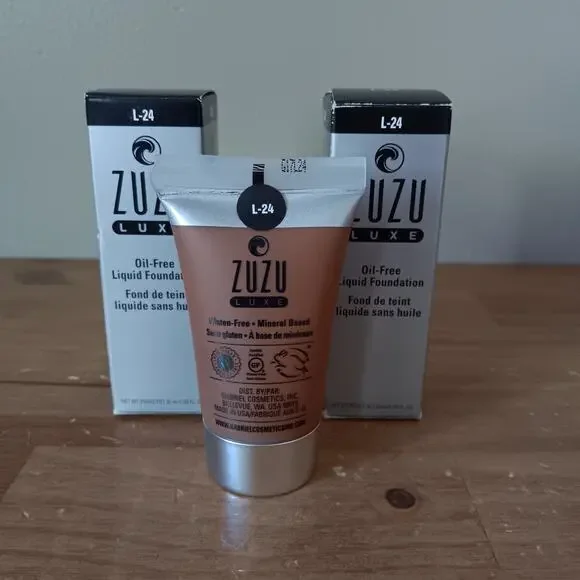ZUZU LUXE Oil-Free Liquid Foundation 18 Shade L-24 - 2 Boxes- Brand NEW