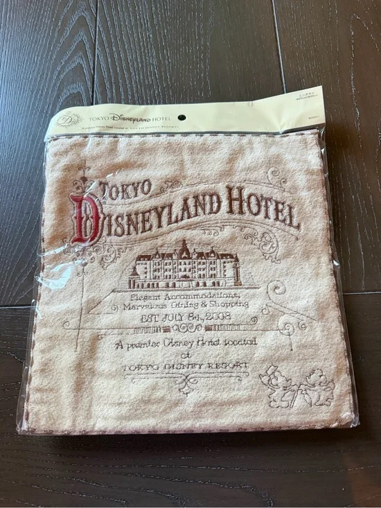 Disney Tokyo Disneyland Hotel Beige Embroidered Hand Towel
