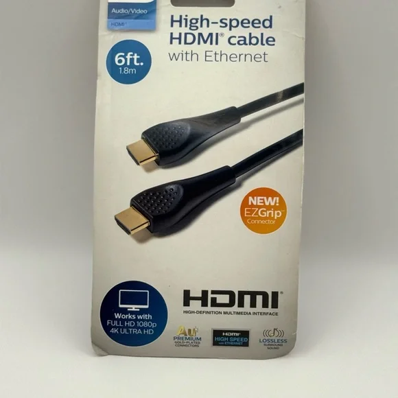 Philips Black High-Speed HDMI Cable - 6 ft