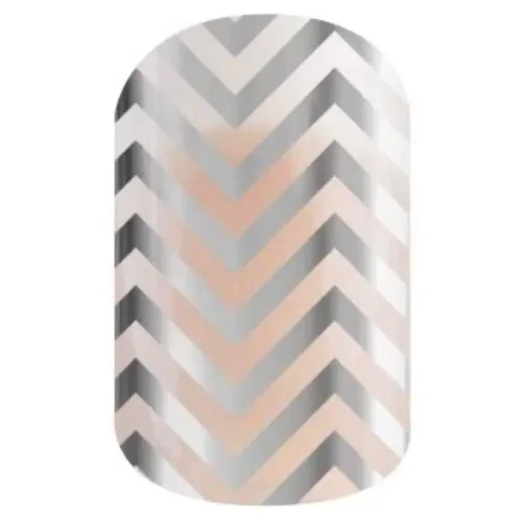 Jamberry Silver Chevron Full Sheet Nail Wraps 8C45