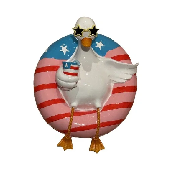 PATRIOTIC BIRD with Sunglasses and Pool Float 4th of July Decor NWT