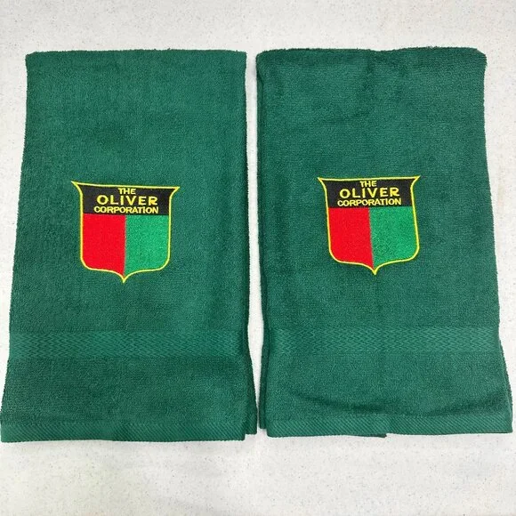 Oliver Tractor Towels Embroidered Hand Towel Set Green Bathroom Farm Decor