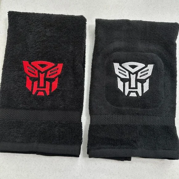 Transformers Towels Embroidered Autobots Hand Towel Set Bathroom Decor Robots