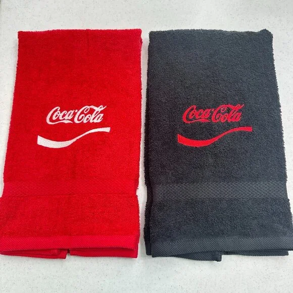 Coca Cola Towels Embroidered Hand Towel Set Red Black Bathroom Home Decor