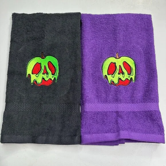 Poison Apple Embroidered Hand Towels Bathroom Home Decor Evil Queen Villain