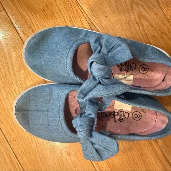 Cinderella Denim Blue Bow Dress Shoes
