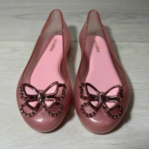 Little Girls Mini Melissa Sweet Love Dress Flats Kids Shoes New Size 13