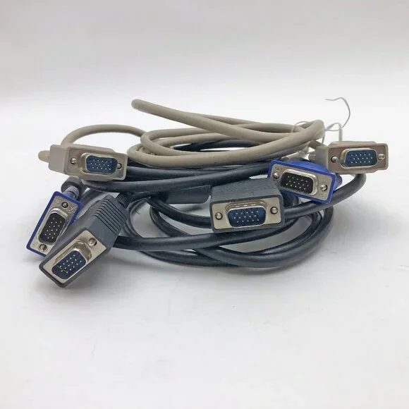 4 ft DB15 D-SUB 15-Pin Male to Male Cable Cords Set of 3 Preowned