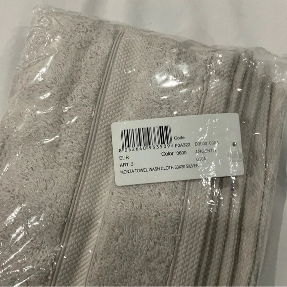 Frette Silver Hand Towels - Plush Cotton Set of 6 New in Package