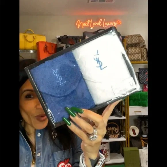 YSL Blue and White Towel Set