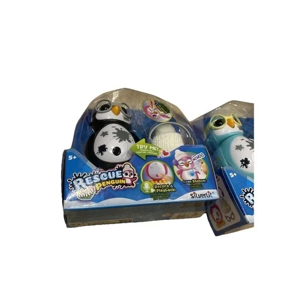 2 Rescue‎ Penguins Toy Interactive Pet Robotic 2pk 1 Black 1 Blue 578