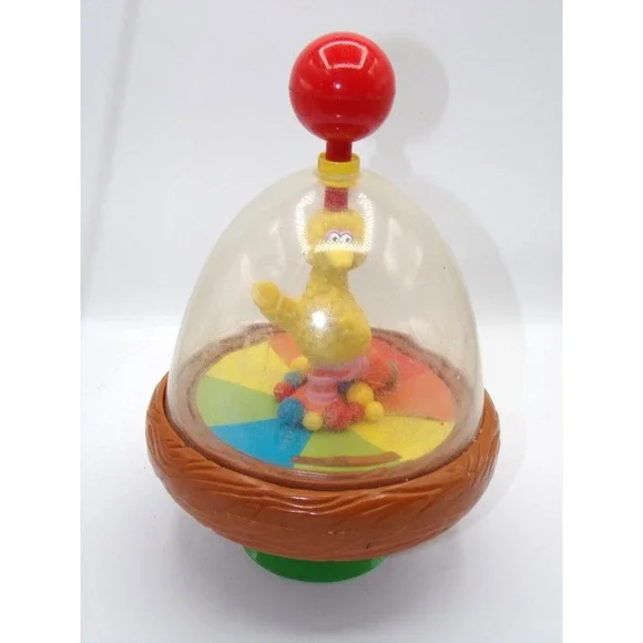 Illco Sesame Street Big Bird Spinning Top Toy Rare Find
