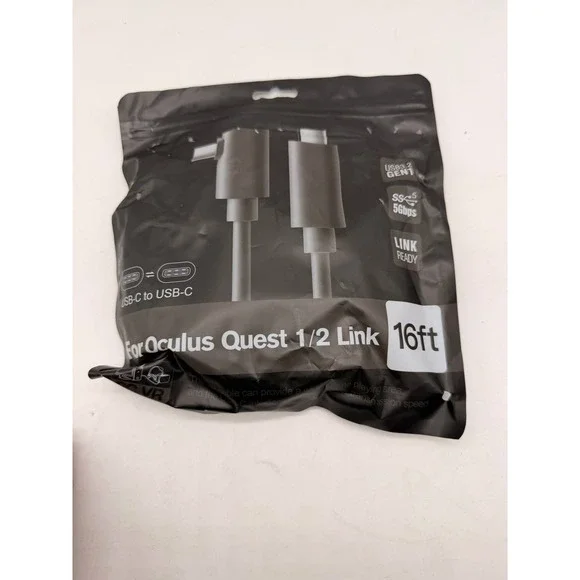 Oculus Quest 1/2 Link Cable 5m (16ft) USB 3.2 GEN 1 USB-C To USB-C 5Gbps