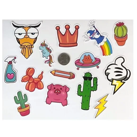 Random Fun Vinyl Stickers, set of 28