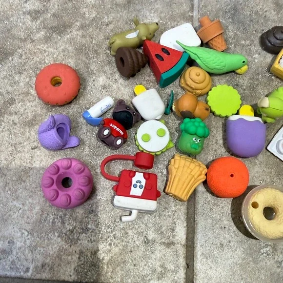 Novelty Mini Eraser Lot Food Animal Kawaii School Party Favors Bulk‎ Set