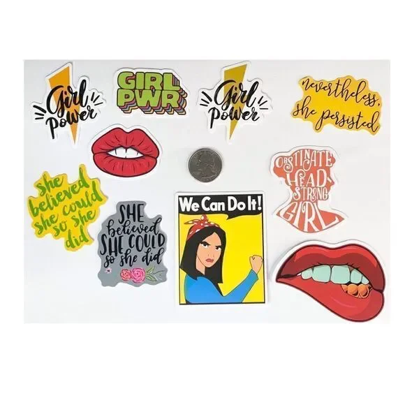 Girl Power Vinyl Stickers-set of 10